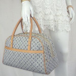 Louis Vuitton Marie Blue Monogram Mini Lin Canvas Tote